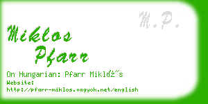 miklos pfarr business card